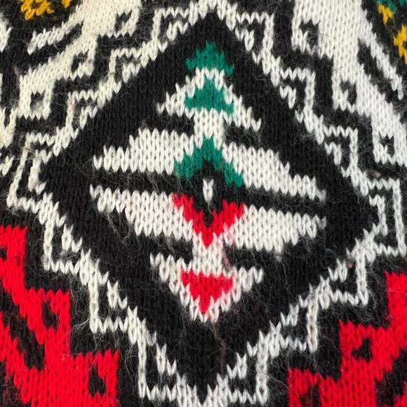 Vintage Crewneck‎ Red Black Nordic Fair Isle Long Sleeve Ski Winter Sweater Larg - Picture 5 of 9